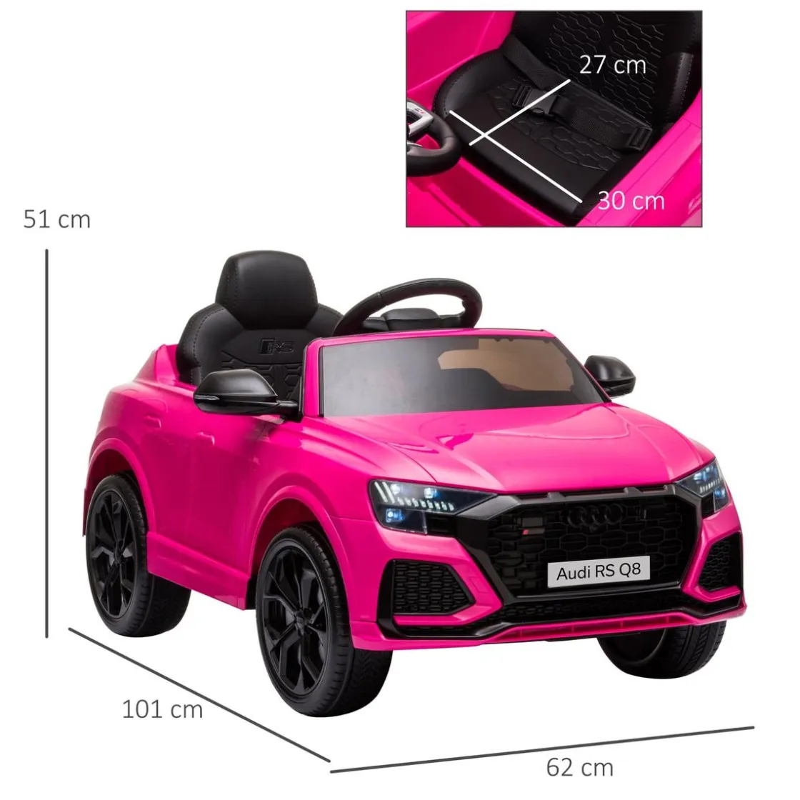 Homcom - Audi RS Q8 Batería con control remoto* Vehículos De Batería O A Pedales