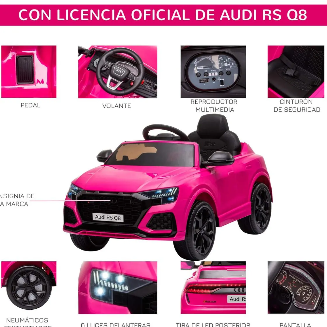Homcom - Audi RS Q8 Batería con control remoto* Vehículos De Batería O A Pedales