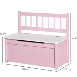 Homcom - Baúl para juguetes Madera Rosa