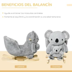 Homcom - Balancín de madera con sonidos Koala
