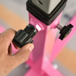 Homcom - Barra de gimnasia con altura ajustable Rosa* Deportes