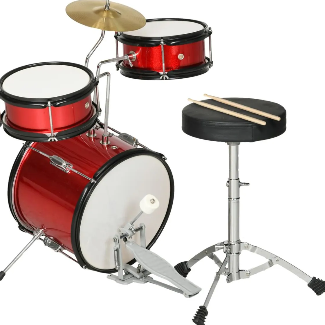 AIYAPLAY Homcom - Batería con taburete Rojo