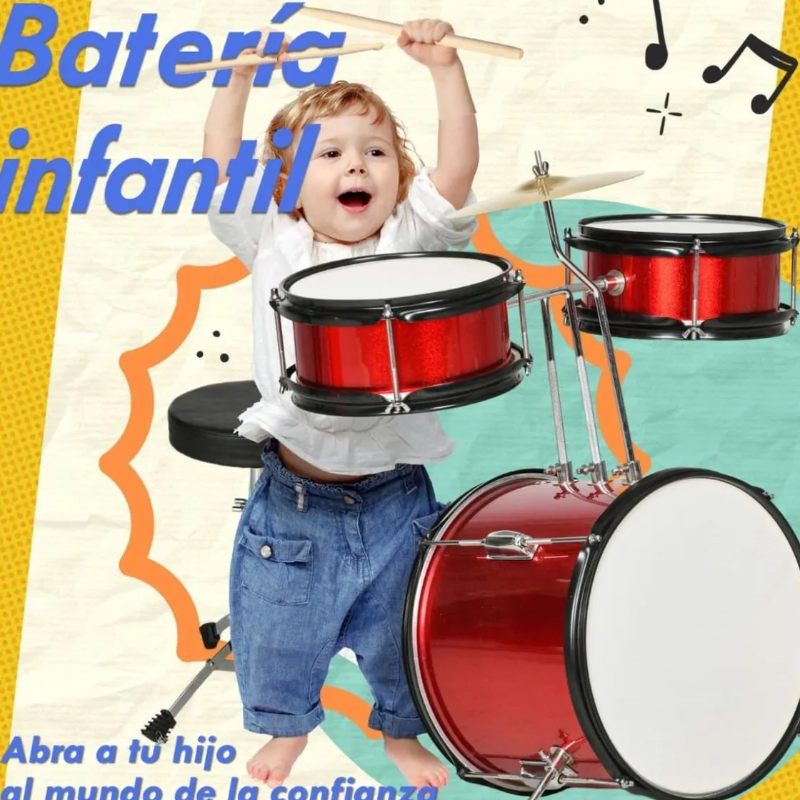 AIYAPLAY Homcom - Batería con taburete Rojo