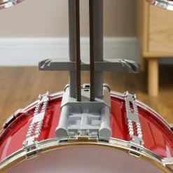 AIYAPLAY Homcom - Batería infantil 6 piezas con taburete Rojo