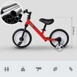 Homcom - Bicicleta de Equilibrio con Pedales Roja* Motos Y Triciclos