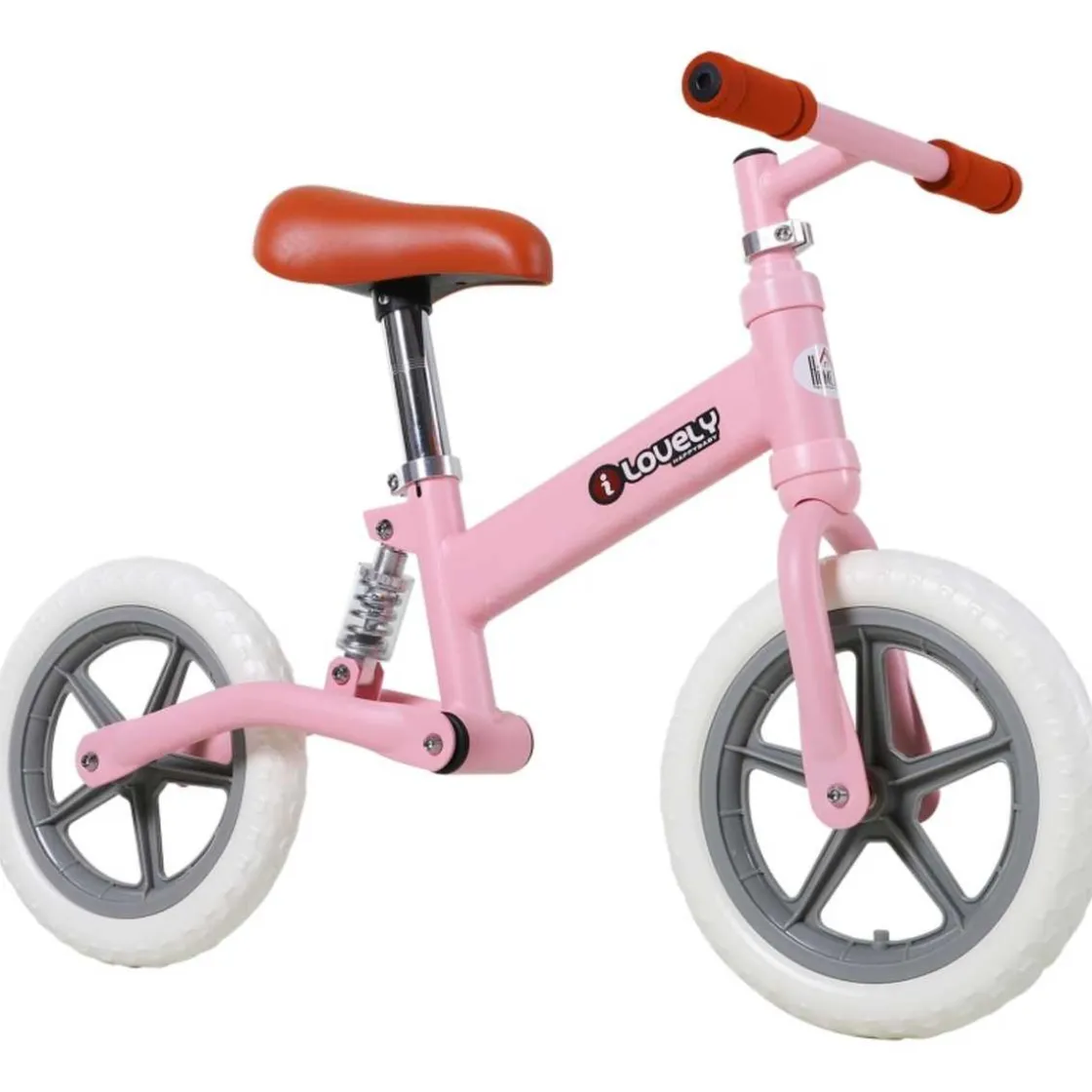 Homcom - Bicicleta de Equilibrio Sin Pedales Rosa