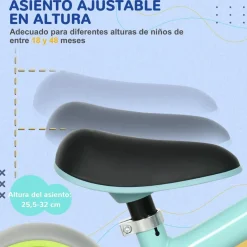 AIYAPLAY Homcom - Bicicleta Equilibrio ajustable Azul