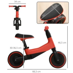 Homcom - Bicicleta sin pedales rojo