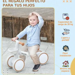 AIYAPLAY Homcom - Bicicleta sin pedales Blanco* Motos Y Triciclos