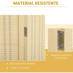 Homcom - Biombo de bambú 4 paneles* Estilo De Vida