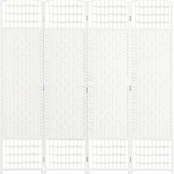 Homcom - Biombo de cuerda de papel 4 paneles