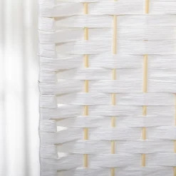 Homcom - Biombo de cuerda de papel 4 paneles