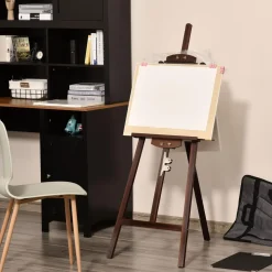 Homcom - Caballete de madera con trípode Marrón* Arte Y Manualidades