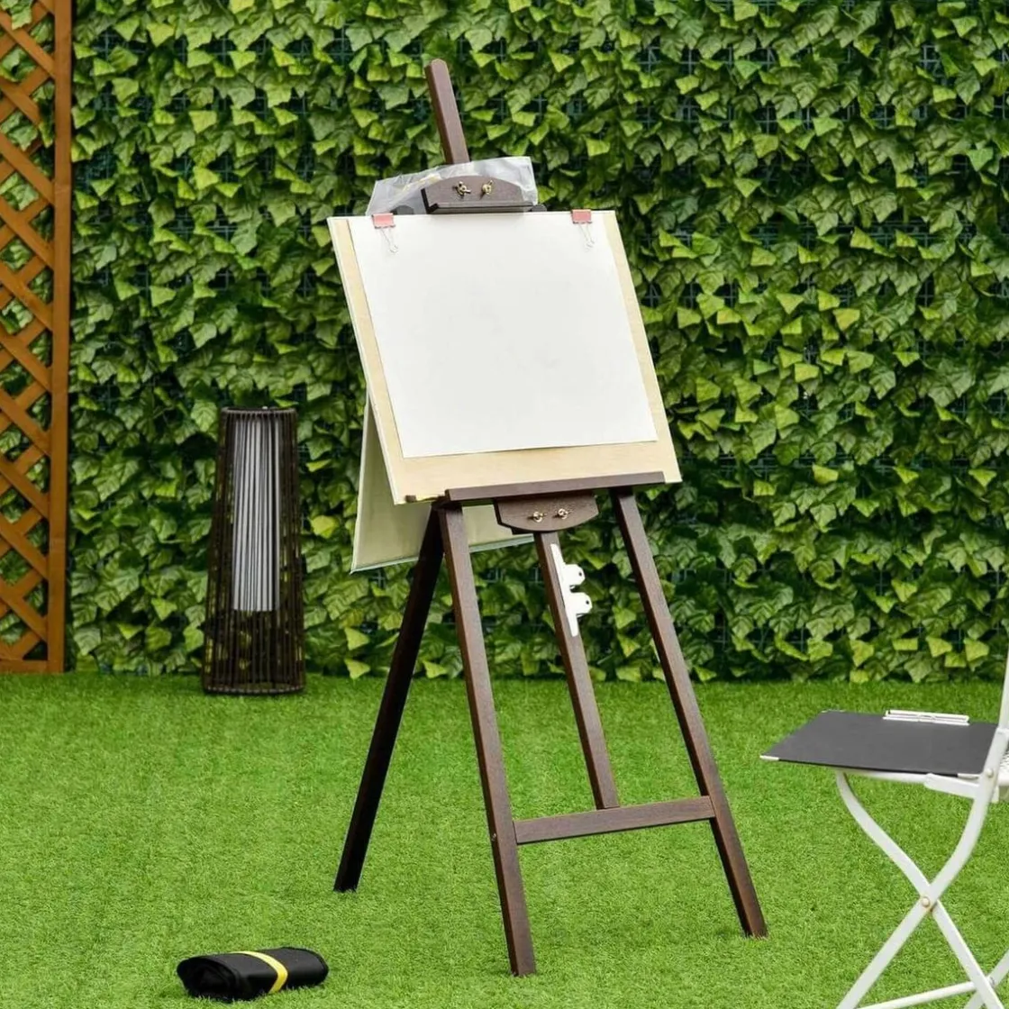 Homcom - Caballete de madera con trípode Marrón* Arte Y Manualidades