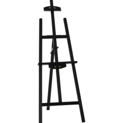 Homcom - Caballete de madera con trípode Negro