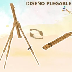 VINSETTO Homcom - Caballete de pintura plegable de madera