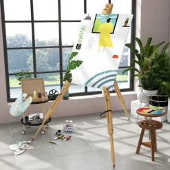 VINSETTO Homcom - Caballete de pintura plegable de madera