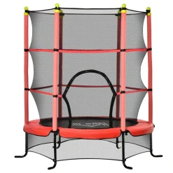 Homcom - Cama elástica Ø110 cm Rojo* Camas Elásticas