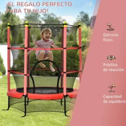 Homcom - Cama elástica Ø110 cm Rojo* Camas Elásticas