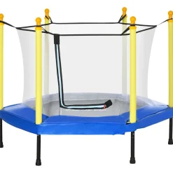 Homcom - Cama elástica con red de seguridad azul* Camas Elásticas