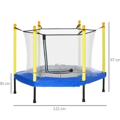 Homcom - Cama elástica con red de seguridad azul* Camas Elásticas