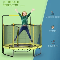 Homcom - Cama elástica con red de seguridad Ø110 cm amarillo* Camas Elásticas