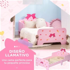 Homcom - Cama infantil corazones Rosa* Estilo De Vida
