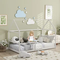 AIYAPLAY Homcom - Cama infantil en forma de casa Blanco