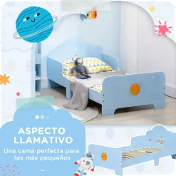 Homcom - Cama infantil espacio Azul