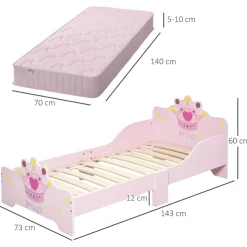 Homcom - Cama infantil Madera Rosa* Estilo De Vida
