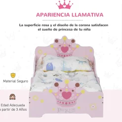 Homcom - Cama infantil Madera Rosa* Estilo De Vida