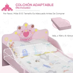Homcom - Cama infantil Madera Rosa* Estilo De Vida