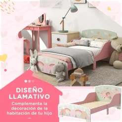 Homcom - Cama infantil Montañas Rosa* Estilo De Vida