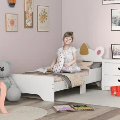 Homcom - Cama infantil Unicornio Blanco