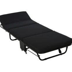 Homcom - Cama plegable con cabecera ajustable Negro