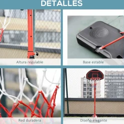 Homcom - Canasta baloncesto ajustable con base* Deportes