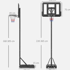 Homcom - Canasta completa baloncesto con base 365 cm* Deportes