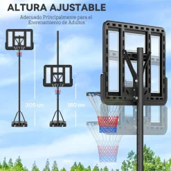 Homcom - Canasta completa baloncesto con base 365 cm* Deportes