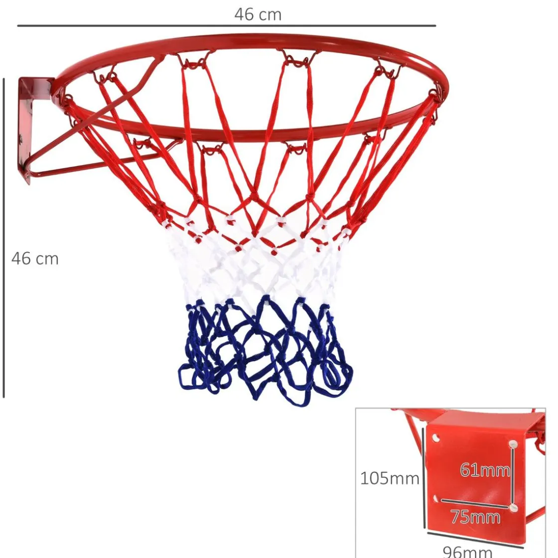 Homcom - Canasta de baloncesto para colgar Ø46