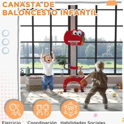 AIYAPLAY Homcom - Canasta de baloncesto infantil Rojo