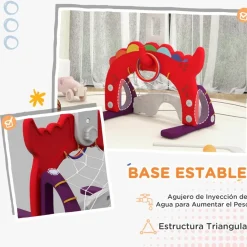 AIYAPLAY Homcom - Canasta de baloncesto infantil Rojo