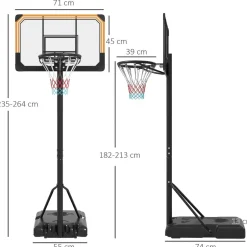 SPORTNOW Homcom - Canasta de baloncesto acero Negro