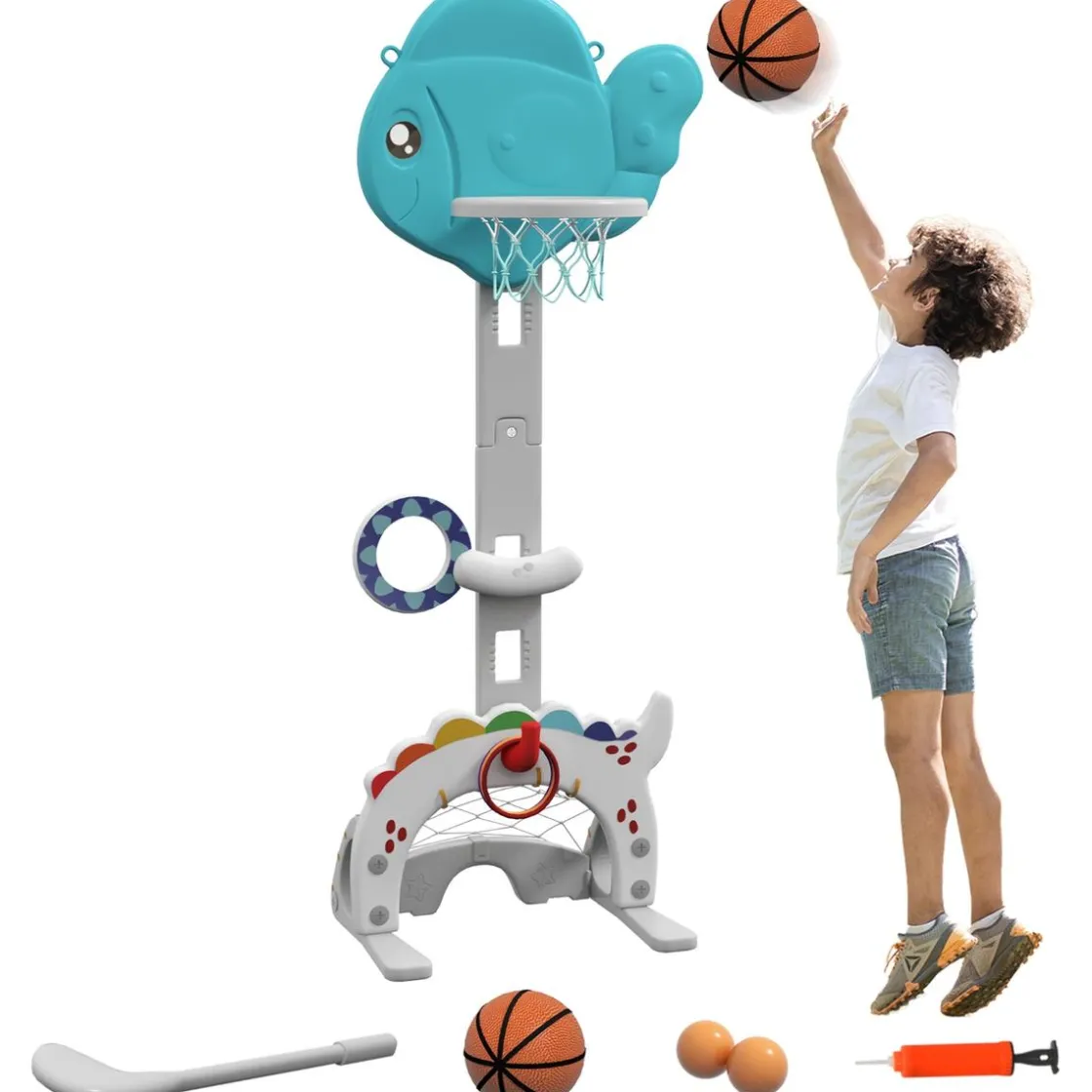AIYAPLAY Homcom - Canasta infantil baloncesto para interior* Deportes