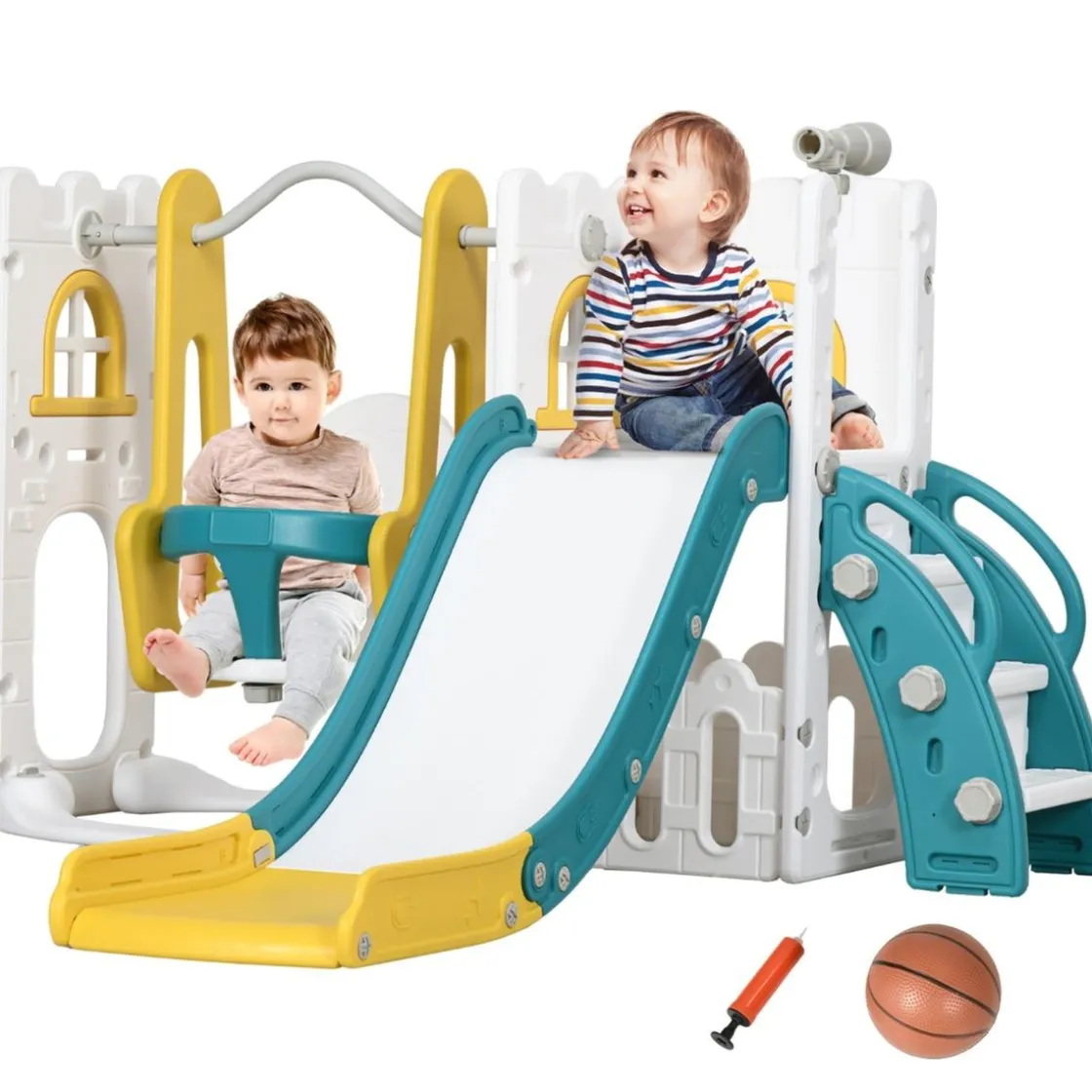 AIYAPLAY Homcom - Castillo juegos 6 en 1 para interior* Entretenimiento·Hamacas Y Columpios