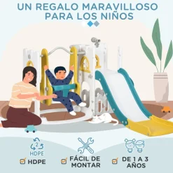 AIYAPLAY Homcom - Castillo juegos 6 en 1 para interior* Entretenimiento·Hamacas Y Columpios