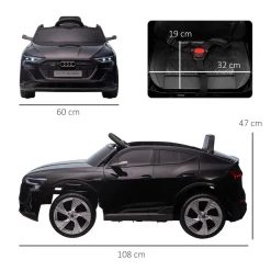 Homcom - Coche de batería Audi E-tron Negro* Vehículos De Batería O A Pedales