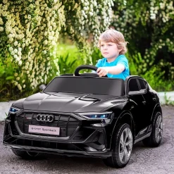 Homcom - Coche de batería Audi E-tron Negro* Vehículos De Batería O A Pedales