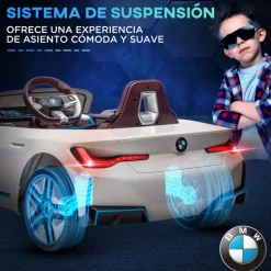 Homcom - Coche elécrico BMW i4 Blanco* Vehículos De Batería O A Pedales