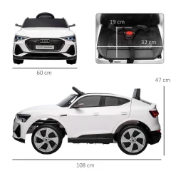 Homcom - Coche eléctrico Audi e-tron 12V blanco* Vehículos De Batería O A Pedales