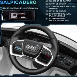 Homcom - Coche eléctrico Audi e-tron 12V blanco* Vehículos De Batería O A Pedales